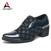 Luxus Klassische High Heels Männer Leder Schuhe Höhe Zunehmende Casual Hochzeit Party Tanzen Schuhe Männer Frühling/Herbst Kostenloser Versand